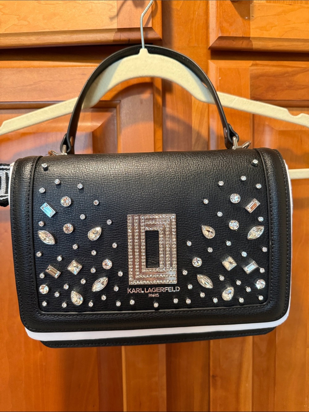 KARL LAGERFELD Paris Simone Rhinestone Satchel Crossbody